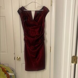 dressbarn Deep Red Midi Dress